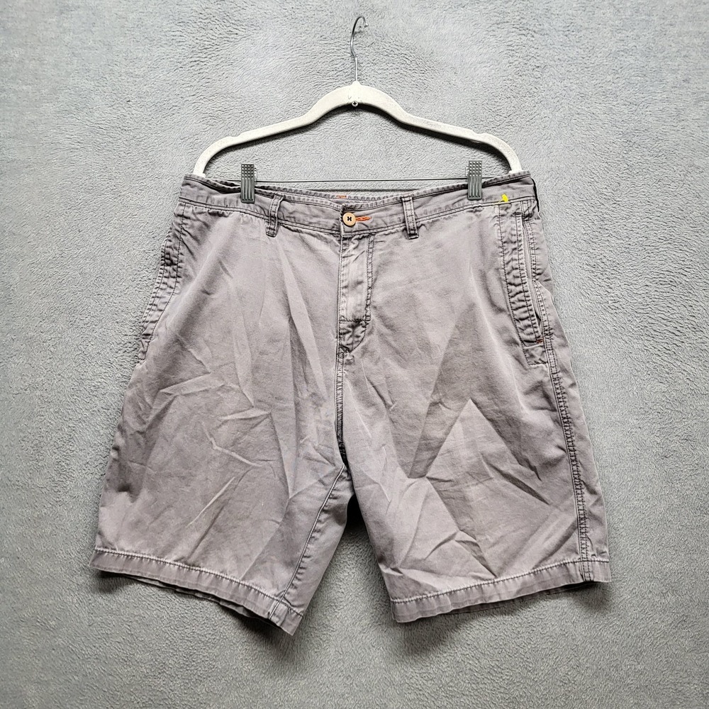 Tommy Bahama Men Shorts 36 Gray Logo Embroidery Chino Twill Relax Casual Button